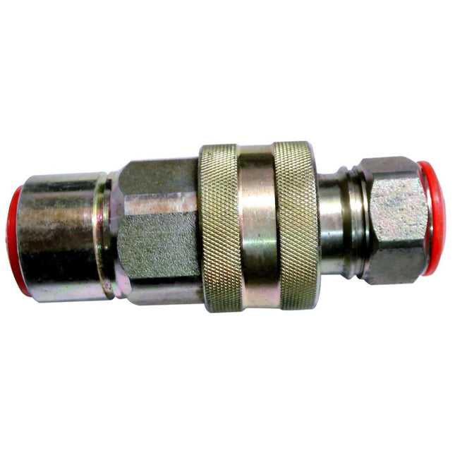 HYD QRC MALE FEMALE COUPLING TAFE PD WITH RUBBER CAP (1/2 BSP X 3/4-16 UNF) STY 335